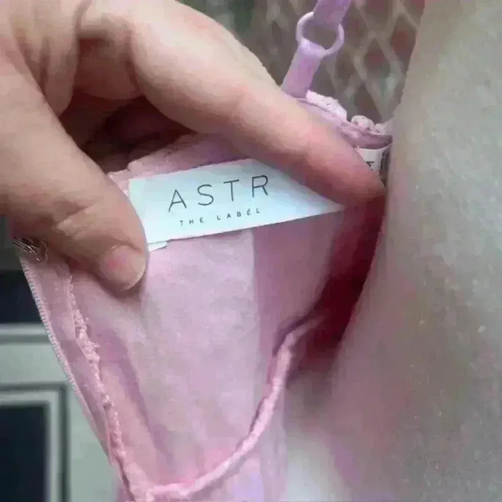 ASTR the Label Lace Light Pink Crochet Lace Midi Dress Woman's Size Medium - Image 9