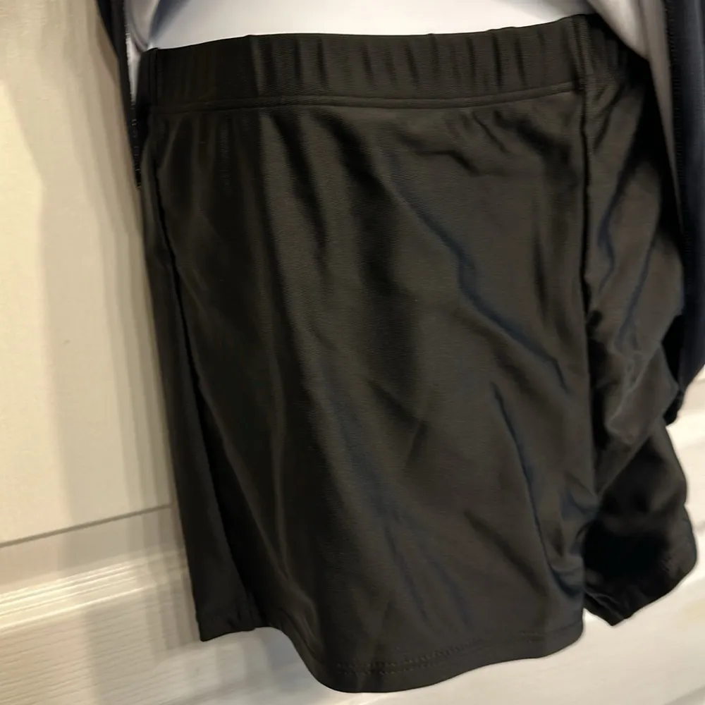 Women's Black Swimsuit Tank Top & Boy Shorts Floral Orchid Size Med NWT #7121 - Image 4