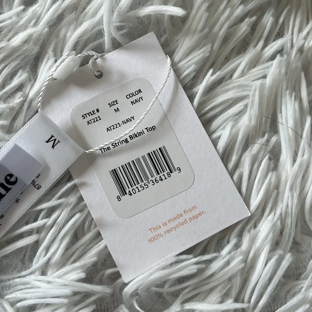 Andie Swim Women’s String bikini top AT221-Navy size Medium - Image 2