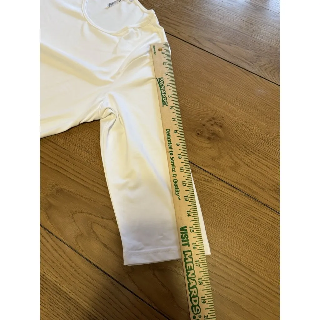 Lulu B Women Medium Shirt‎ White Nylon Spandex Asymmetrical Hem Stretch Preppy - Image 8