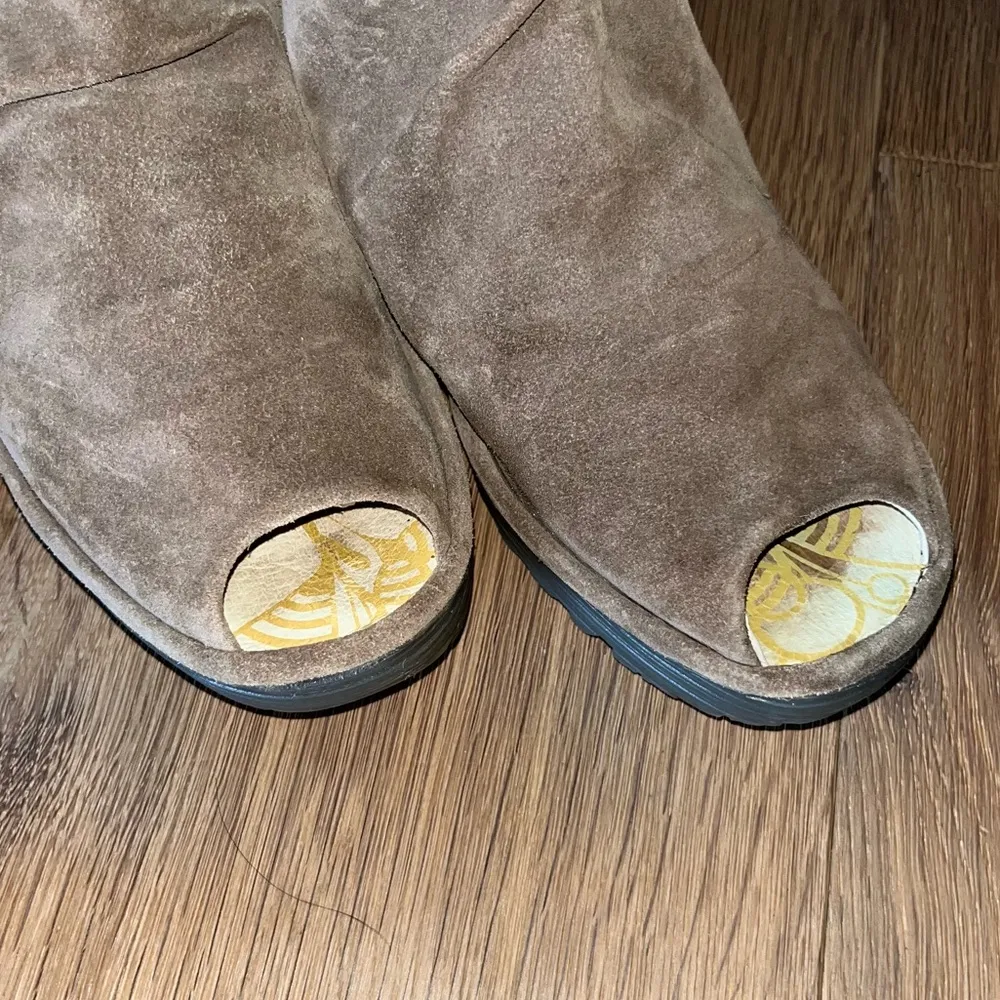 Fly London Yema Lace up Wedge Bootie Peep toe - Image 9