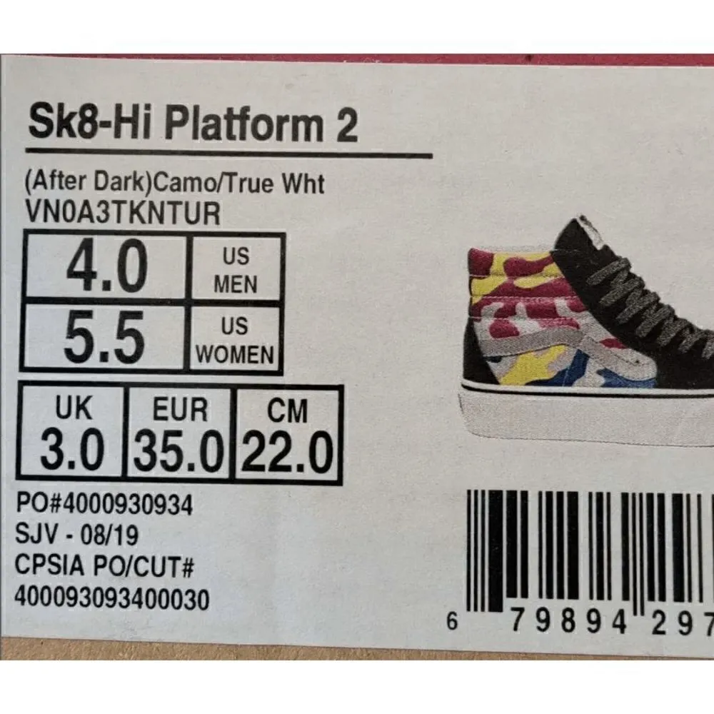 Vans sk8-hi platform 2 after dark women size 5.5 - Image 7