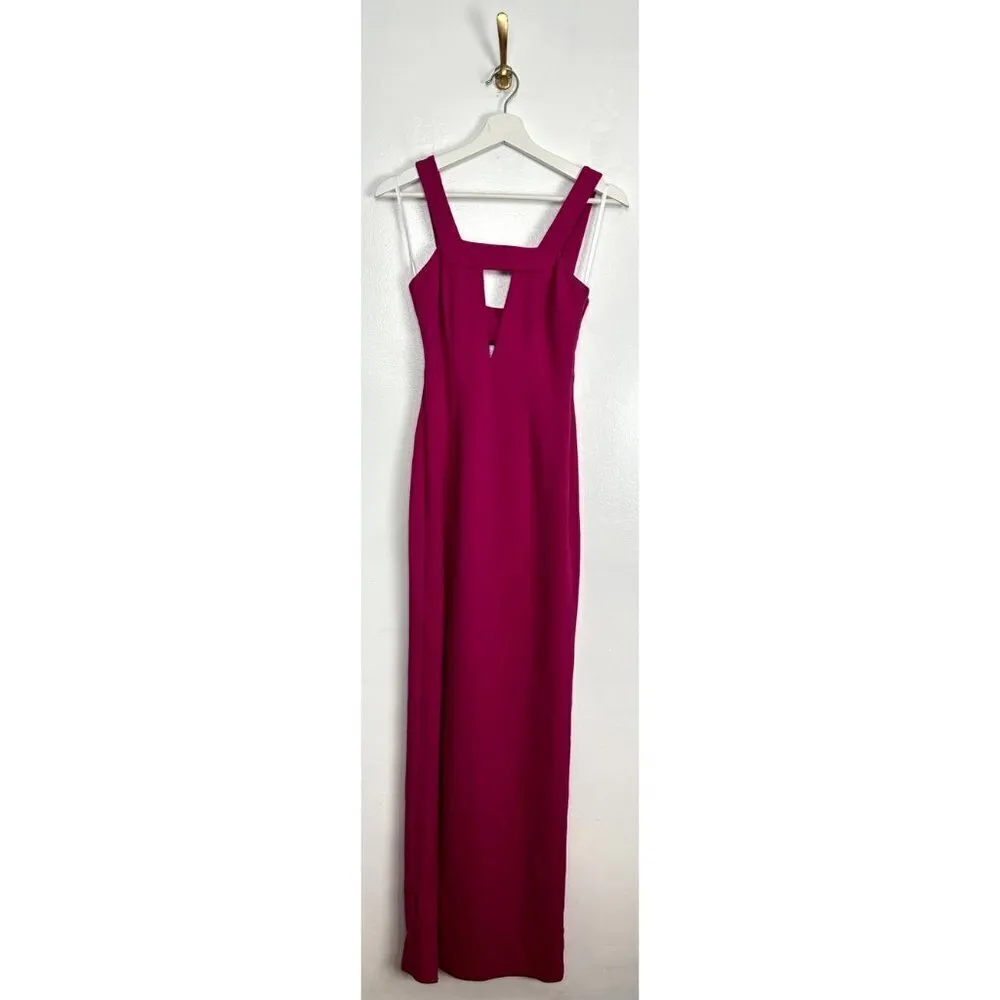 KATIE MAY Take The Plunge Keyhole Crepe Gown in Pink Peacock Size X-Small - Image 2