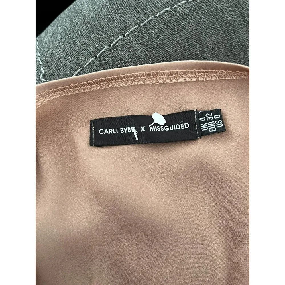 Carli Bybel x Missguided Silky Cami Satin Slip Dress Camel Brown Size 0 - Image 6