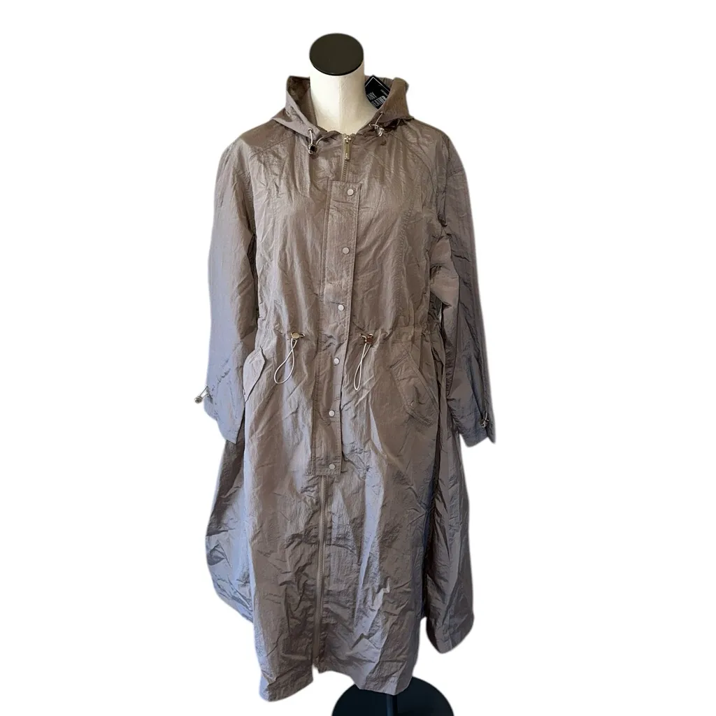 NWT Guess Kelsi Hooded Midi-Length Parka Color: SUMMER CLAY - Image 4