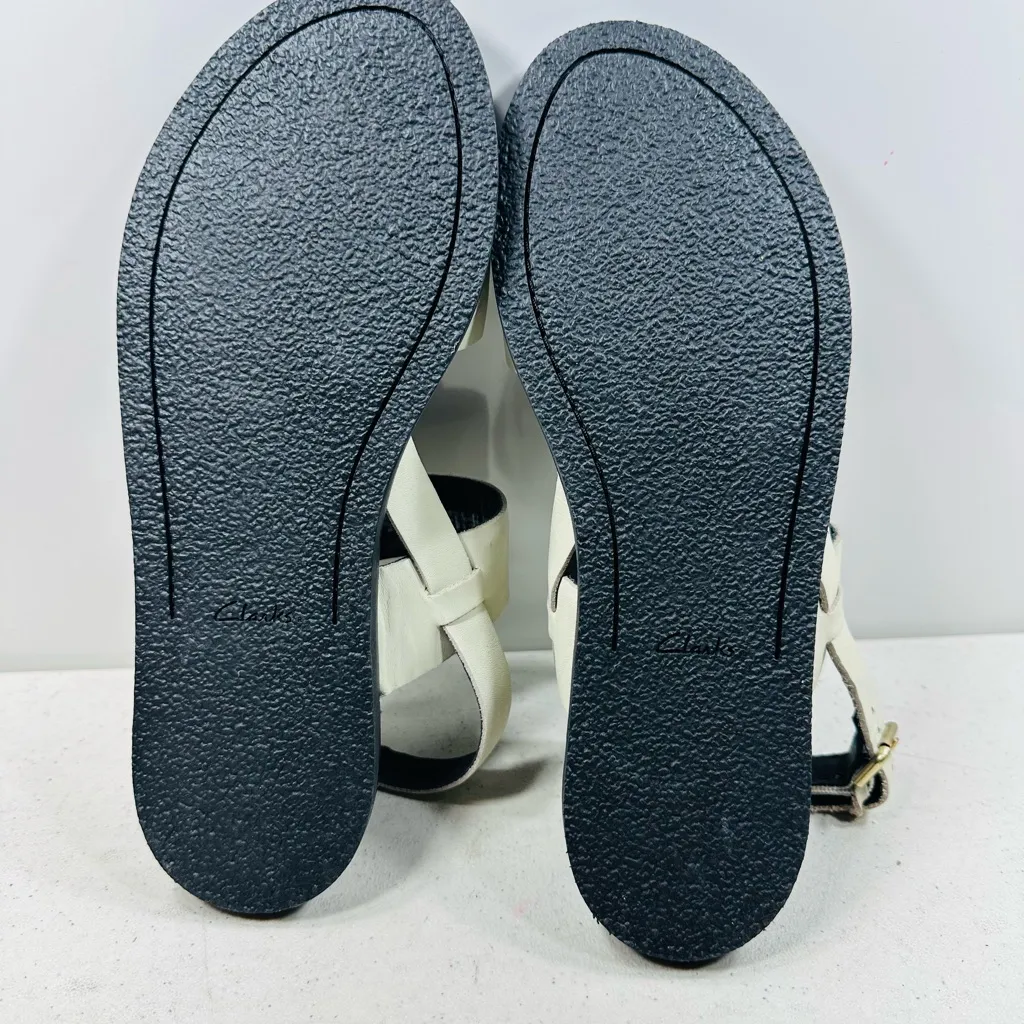 Clarks Karsea Strap Women's Sling Back Sandal White Leather US Size 9 M - Image 6