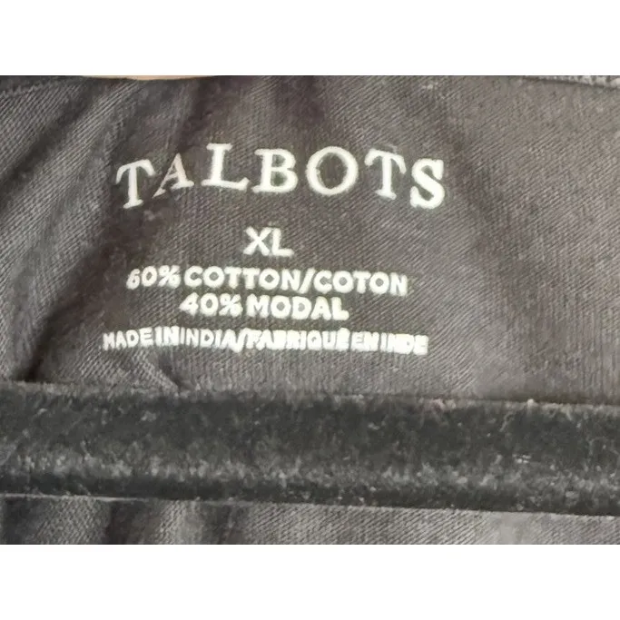 Talbots Womens XL  Black Top Blouse Eyelet‎ Sleeve Classic Preppy Capsule Career - Image 4