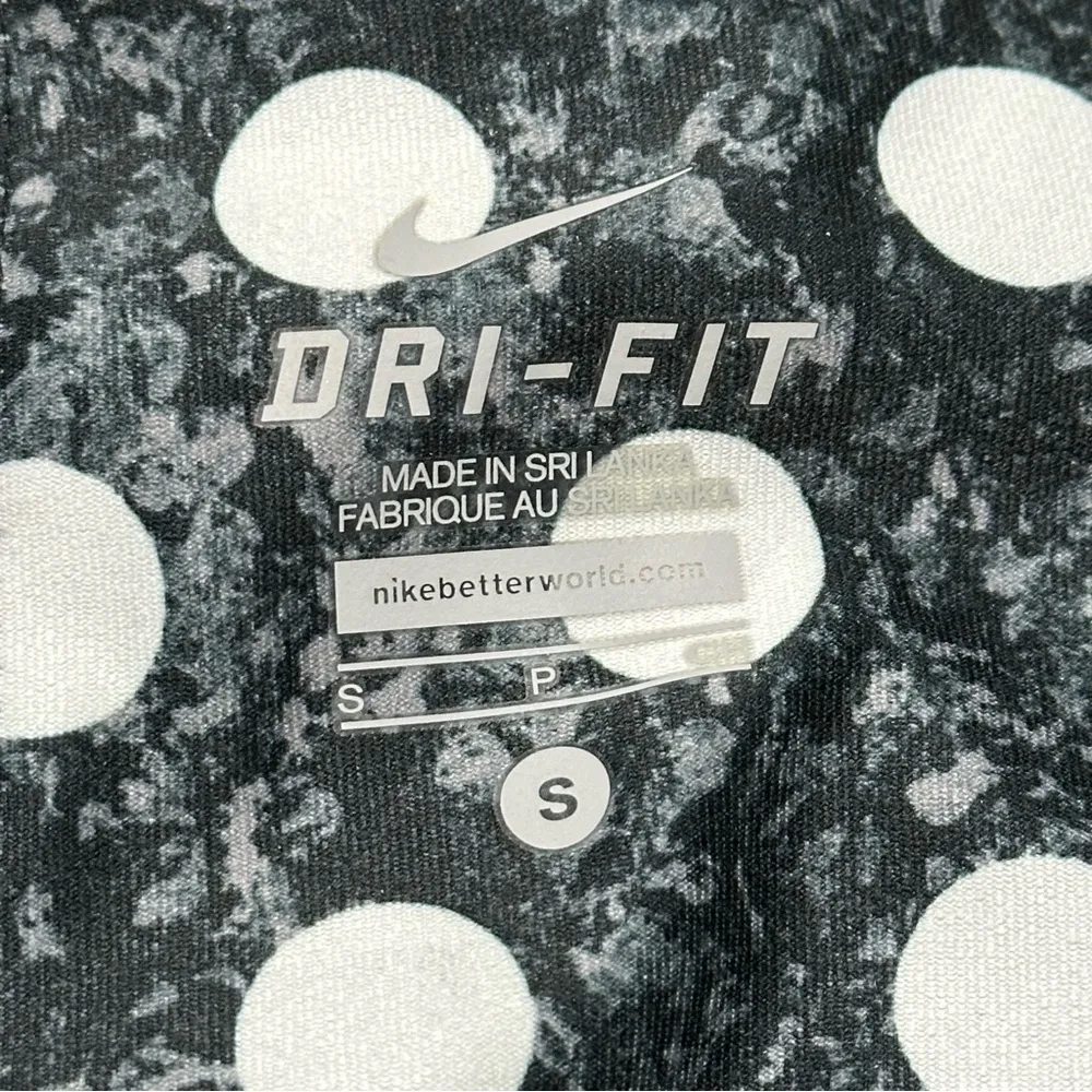 Nike Women’s Size S Black Gray Polka Dot Dri Fit Workout Yoga Tights Leggings - Image 4