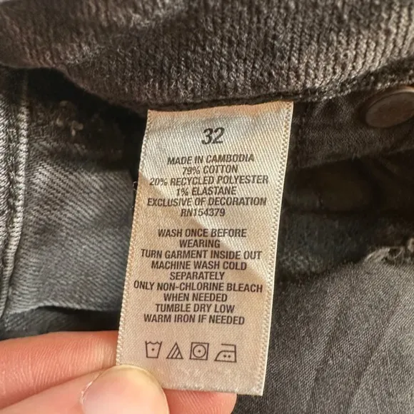 Aeropostale Denim Shorts 32 Womens Back Slim Cut Off Grey Ripped Distressed - Image 5