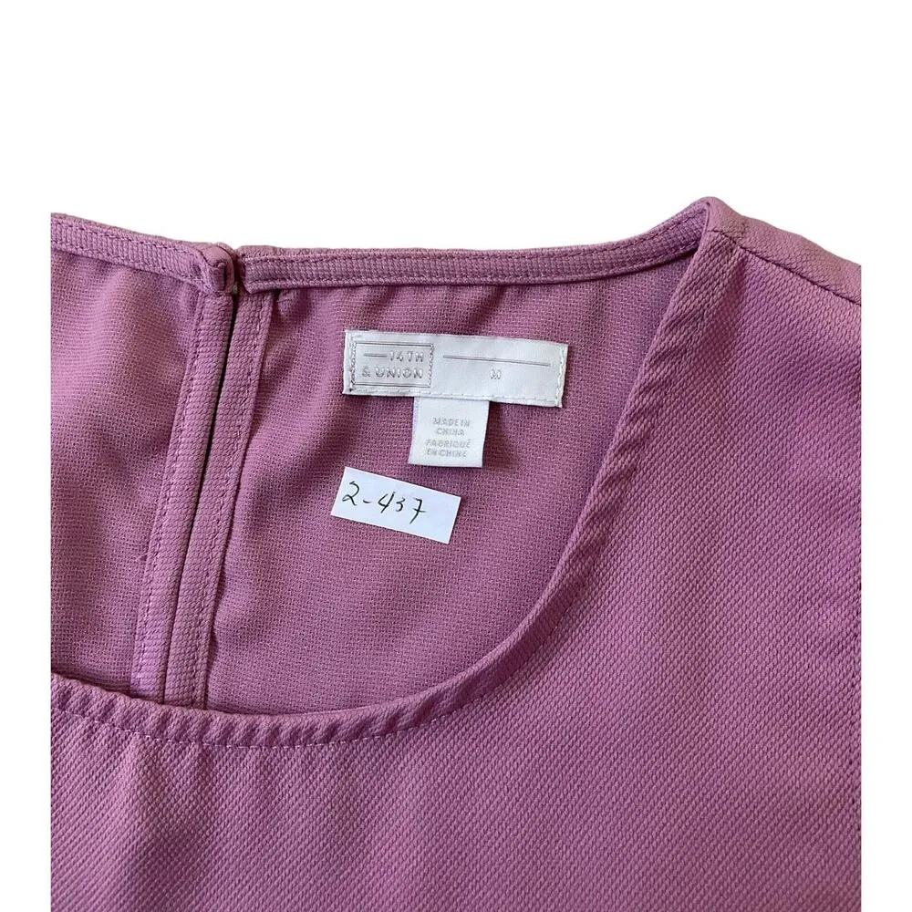 14th & Union Women Size Medium Mauve Sleeveless Shirt Top (2-437) - Image 4