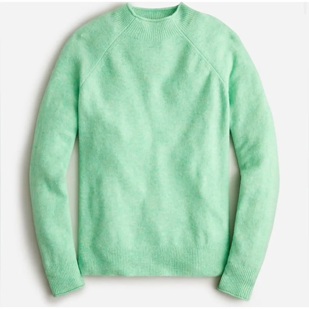 J. Crew wool Rollneck Sweater alpaca Supersoft Yarn mock BD613 Mint Green - Image 16