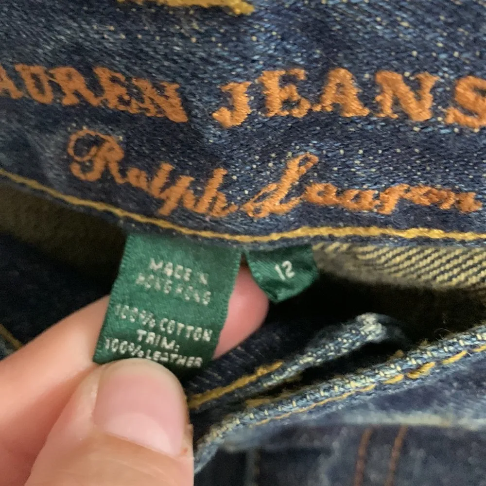 Vintage Lauren Ralph Lauren Flared Jeans with Suede Pockets Size 12 - Image 3