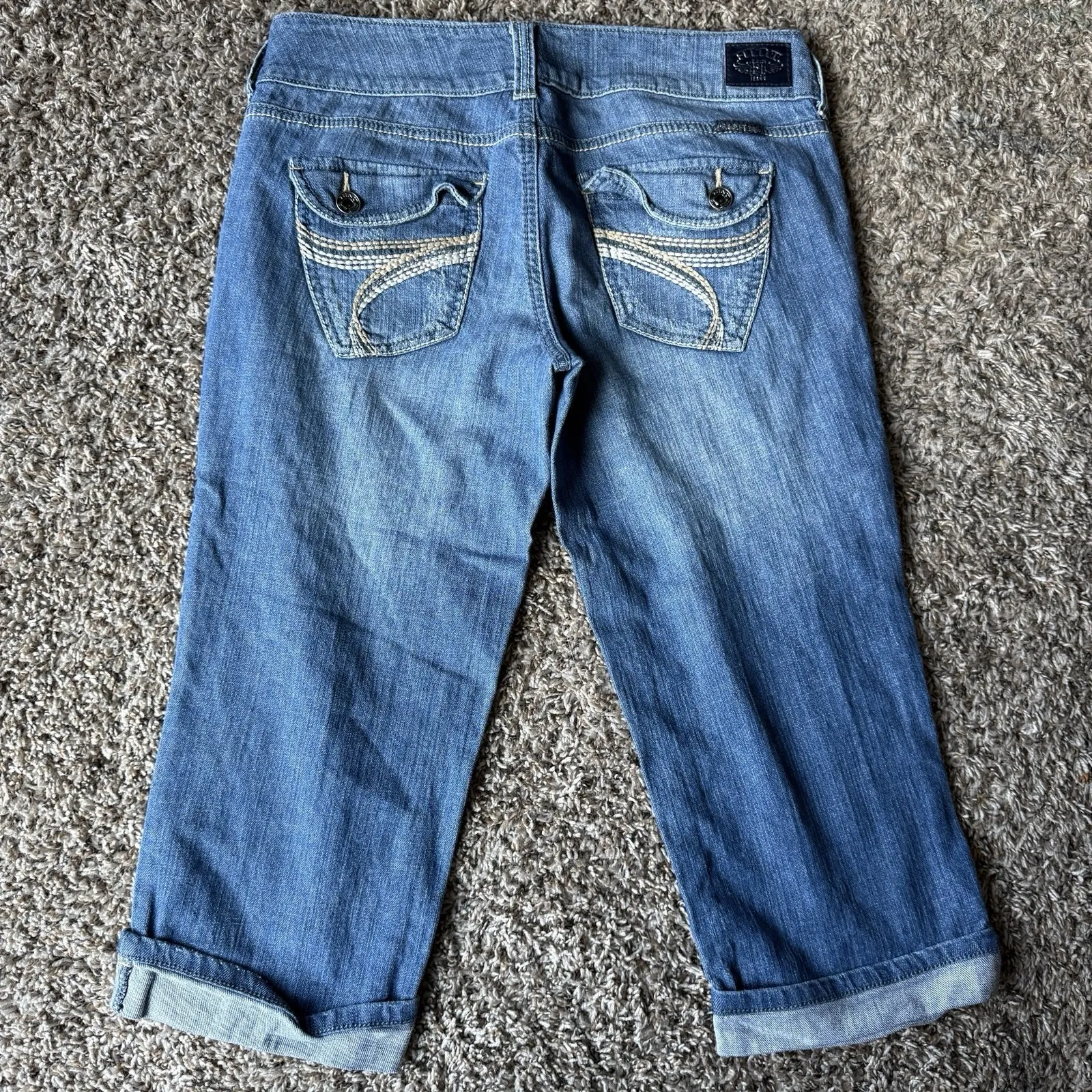 Hint Jeans Capri Women 9 Cuffed Hem Casual Relaxed Low - Image 9