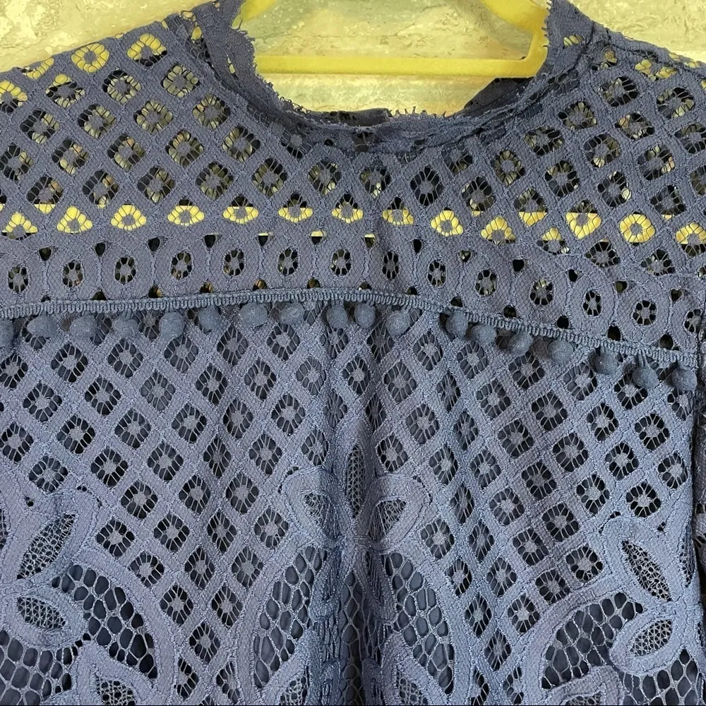 Tularosa Holly Top Blue Lace Pom Pom - Image 4