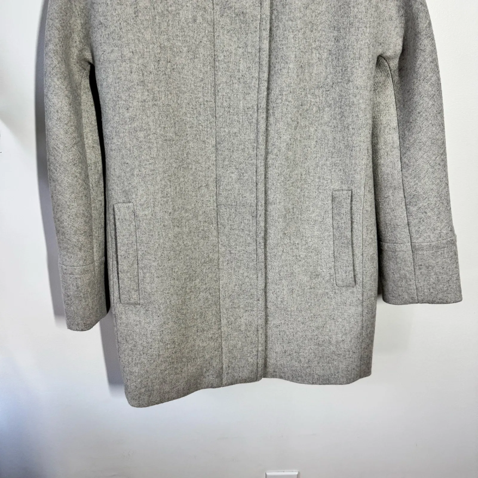 J.Crew City Coat Wool Blend Full Zip Women 8 Gray Quite Luxury Old Money Minimal - Image 8
