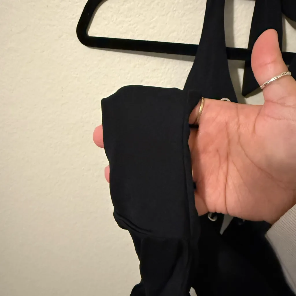 Seafolly Lace Up One Piece Swim Black Size 12 Summer Vacation Resortwear - Image 4