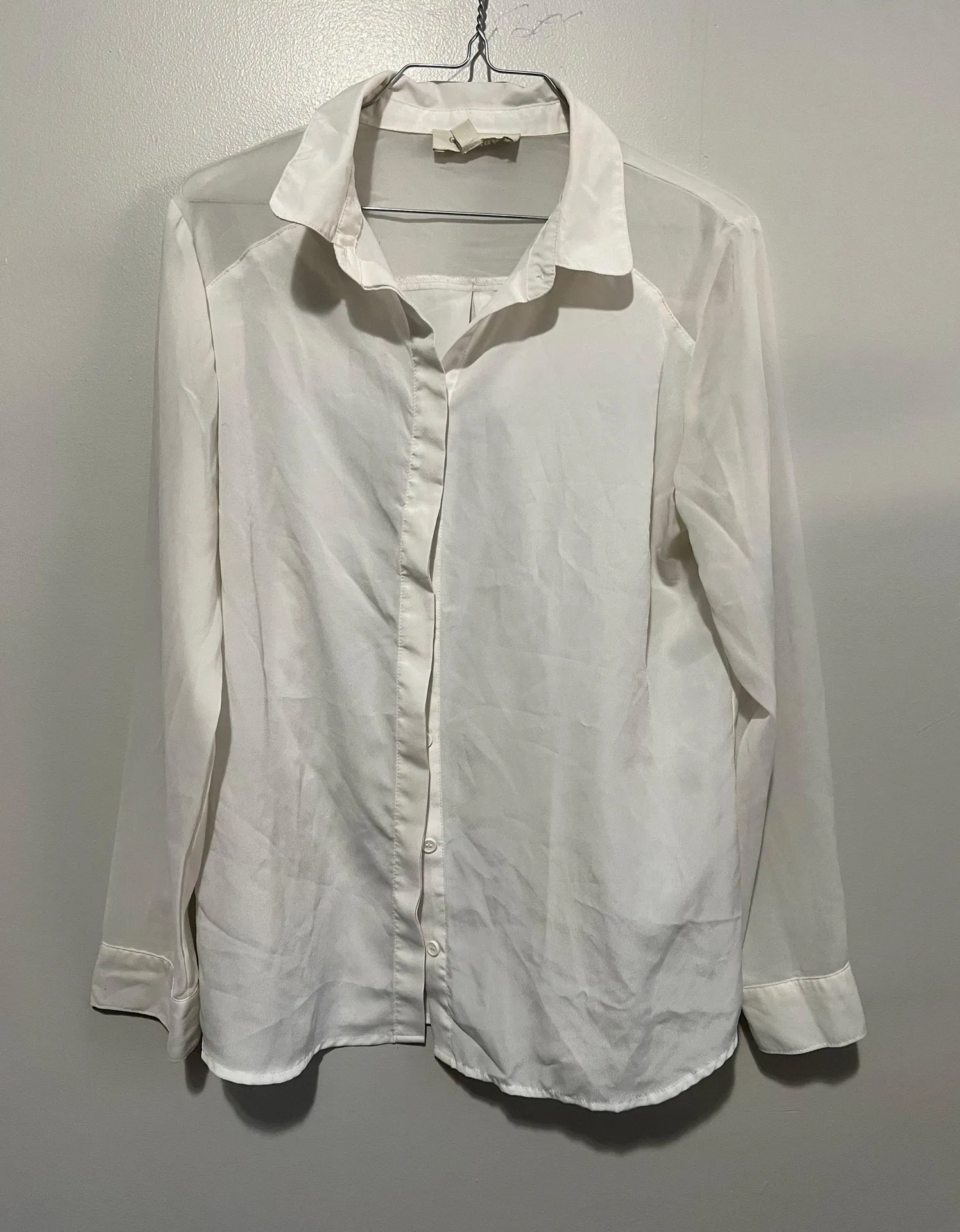 Olive & Oak Semi-sheer White Button Up - Image 2