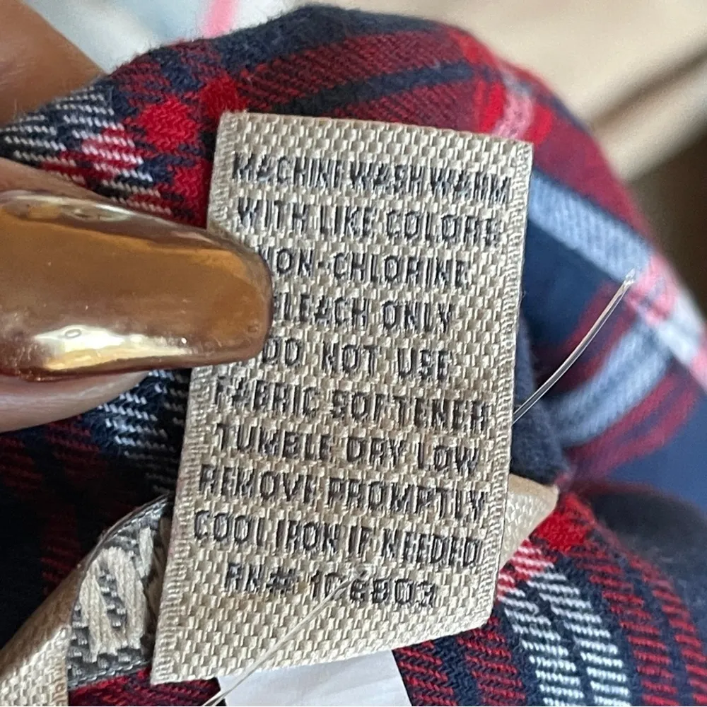 DULUTH TRADING CO. | Flannel Plaid Button Down Top Sz M Blue Size M - Image 7