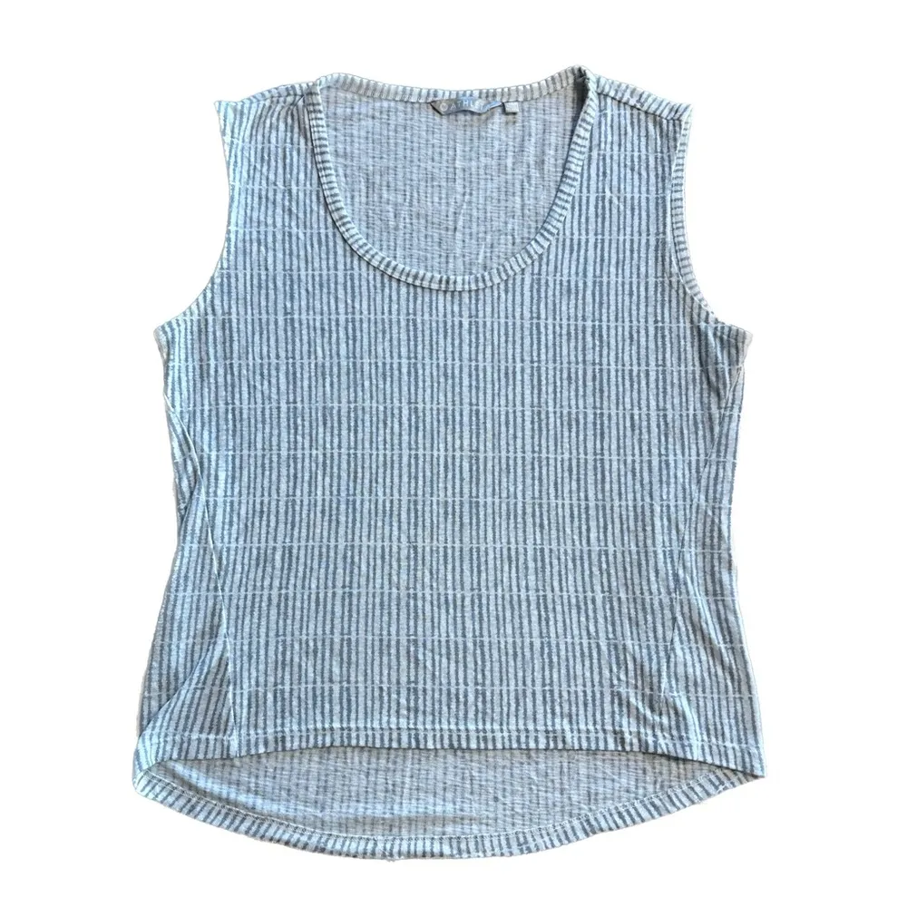 Athleta Breezy Muscle Tank Medium Gray and White - Image 3