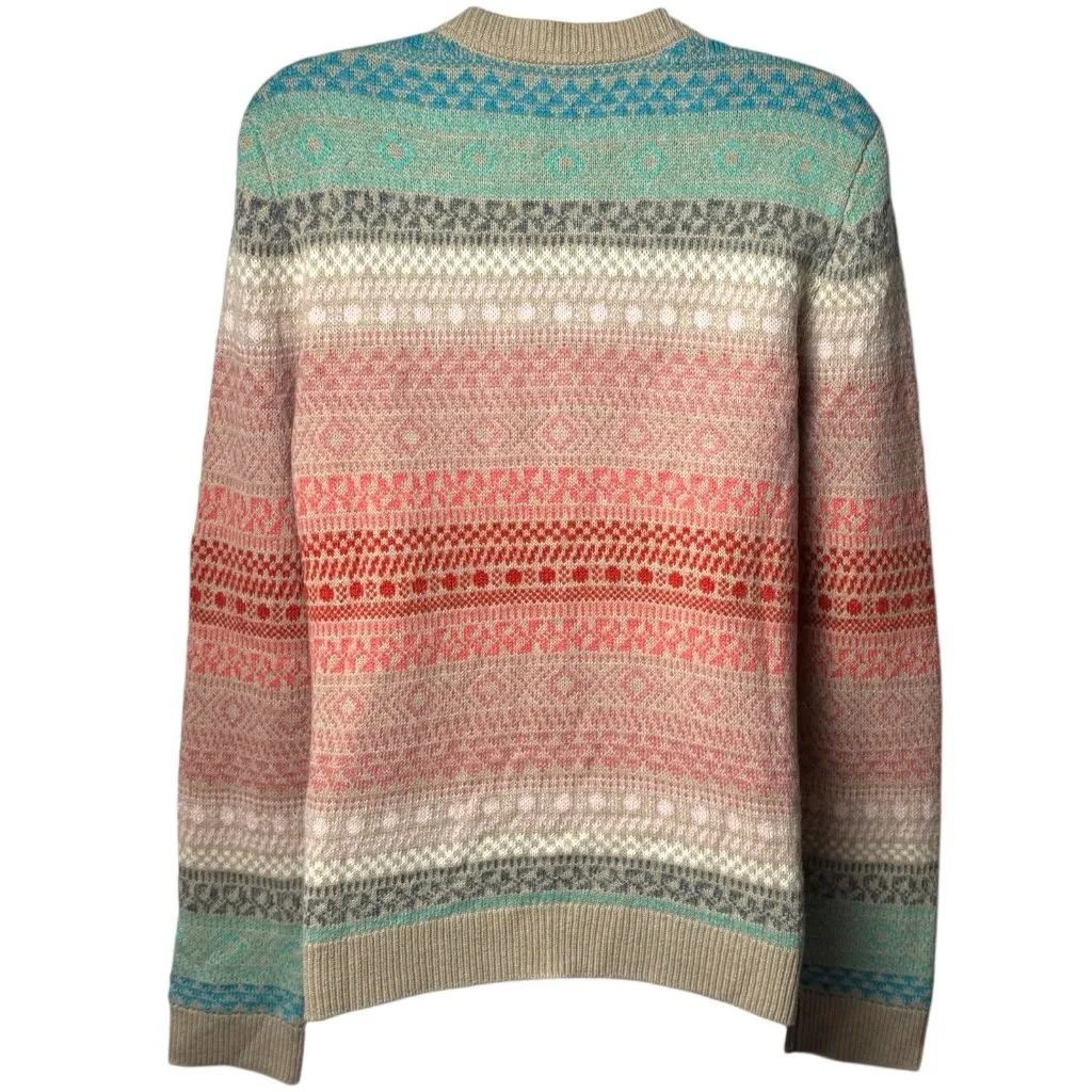 Talbots Colorful Argyle Mohair Lambswool Button Cardigan Cabincore Nordic Cozy M - Image 5