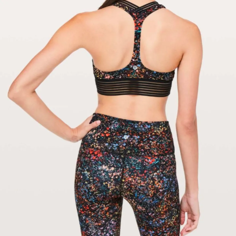 Lululemon flowerescent multi/black find focus bra size 6 - Image 6
