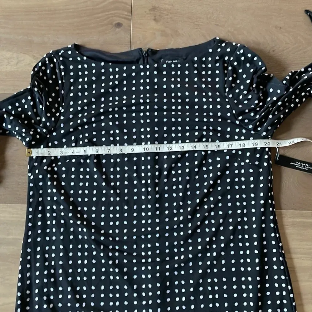 Tahari Black and White Polka Dot Dress Size 12 NWT - Image 5