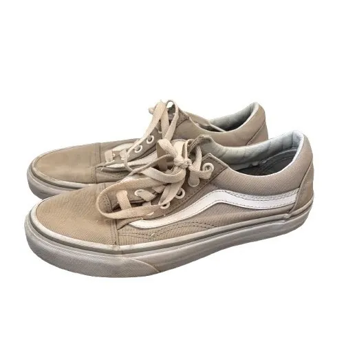 Vans Old Skool Canvas Lace Up Low Top Sneakers Taupe Tan Skater Women's Size 7 - Image 3