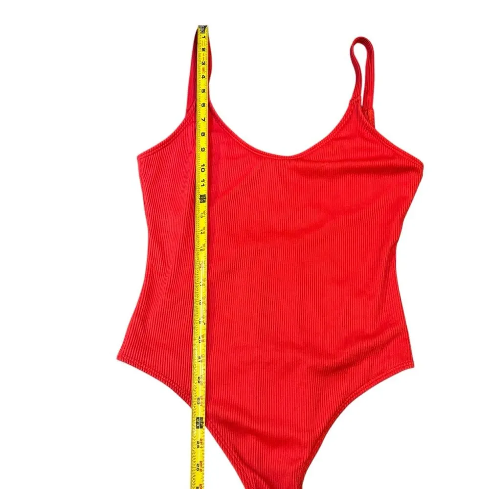 Zyia Active Size XXL‎ One Piece Swimsuit Red Ribbed Low Back Sporty Simple Basic - Image 7