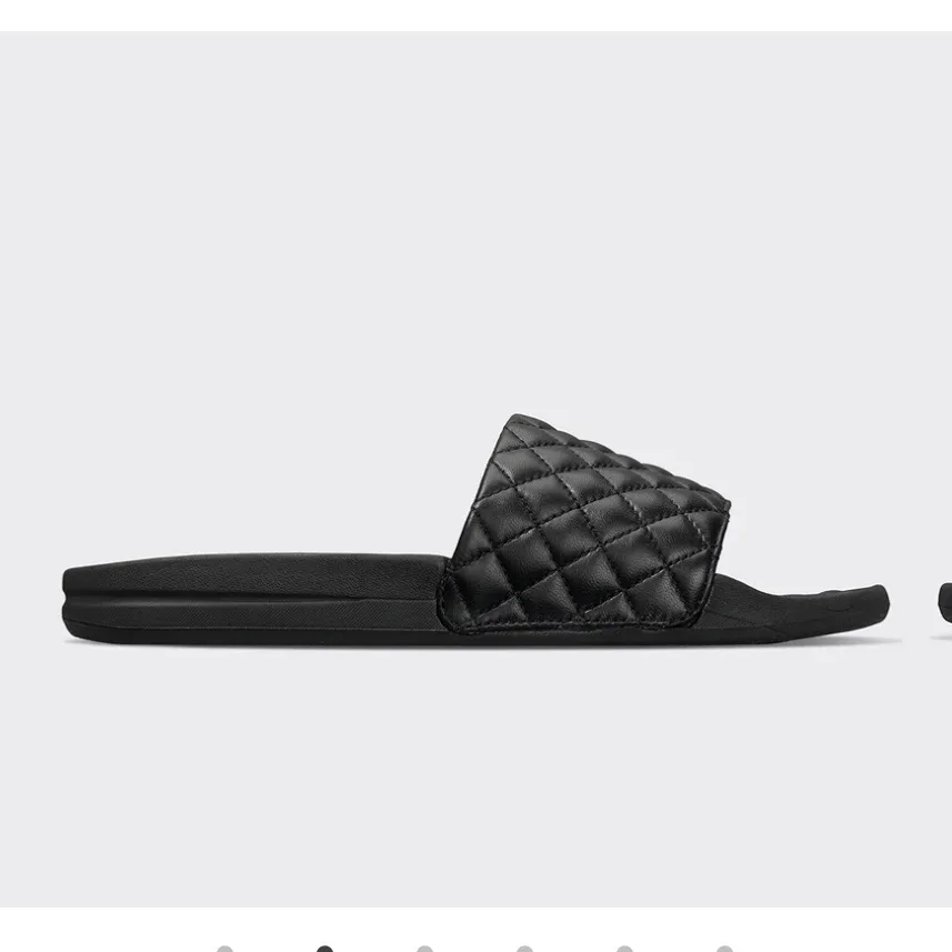 APL Lusso Black Nappa Quilted Leather Slides - Image 2
