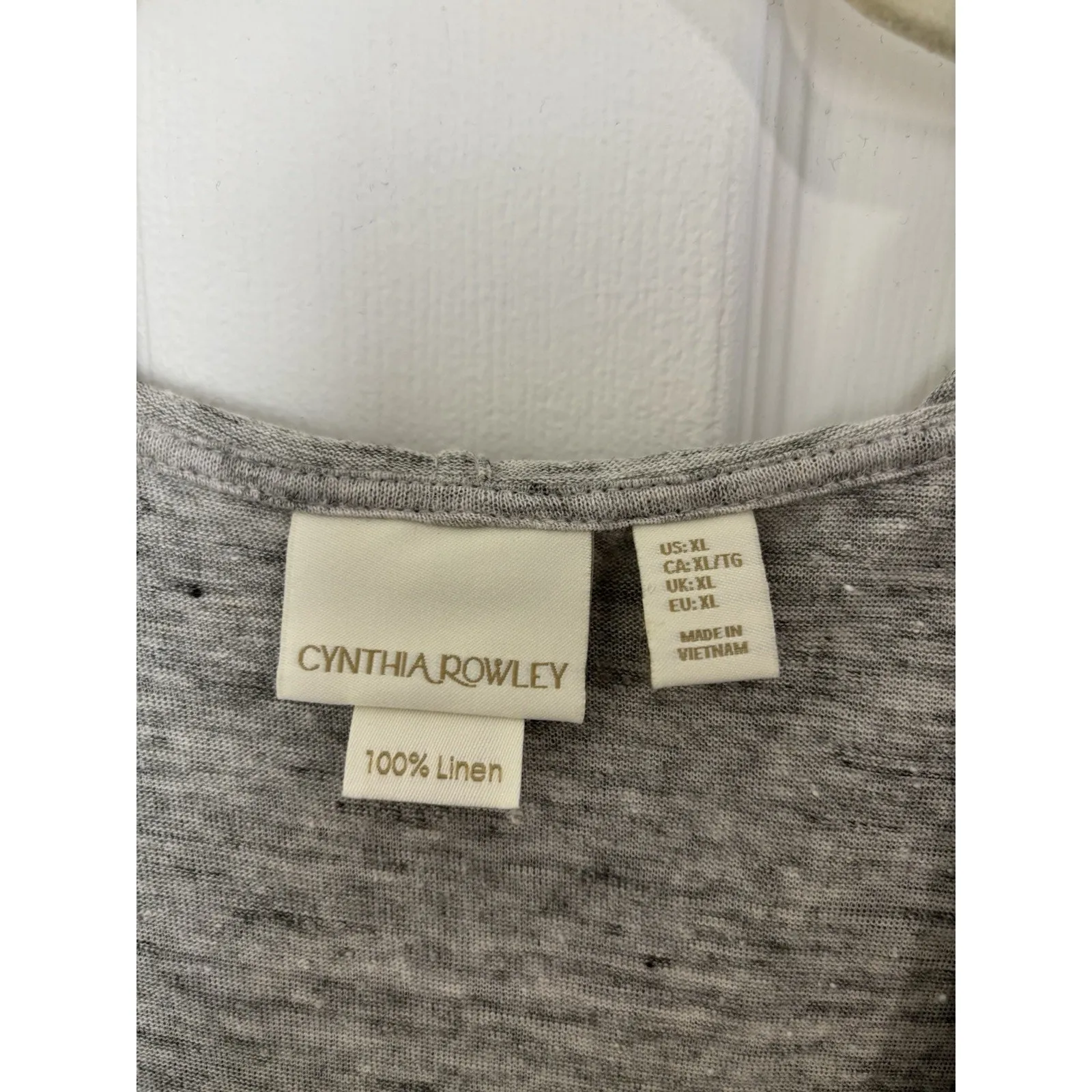 100% Linen Hooded Open Front Cardigan Size XL Casual Coastal Cover Up Gray Boho - Image 3