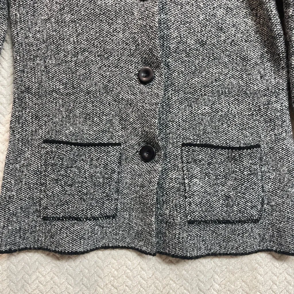 Cocogio Gray Sweater Button up Knit Blazer Small | Minimalist Academia - Image 7