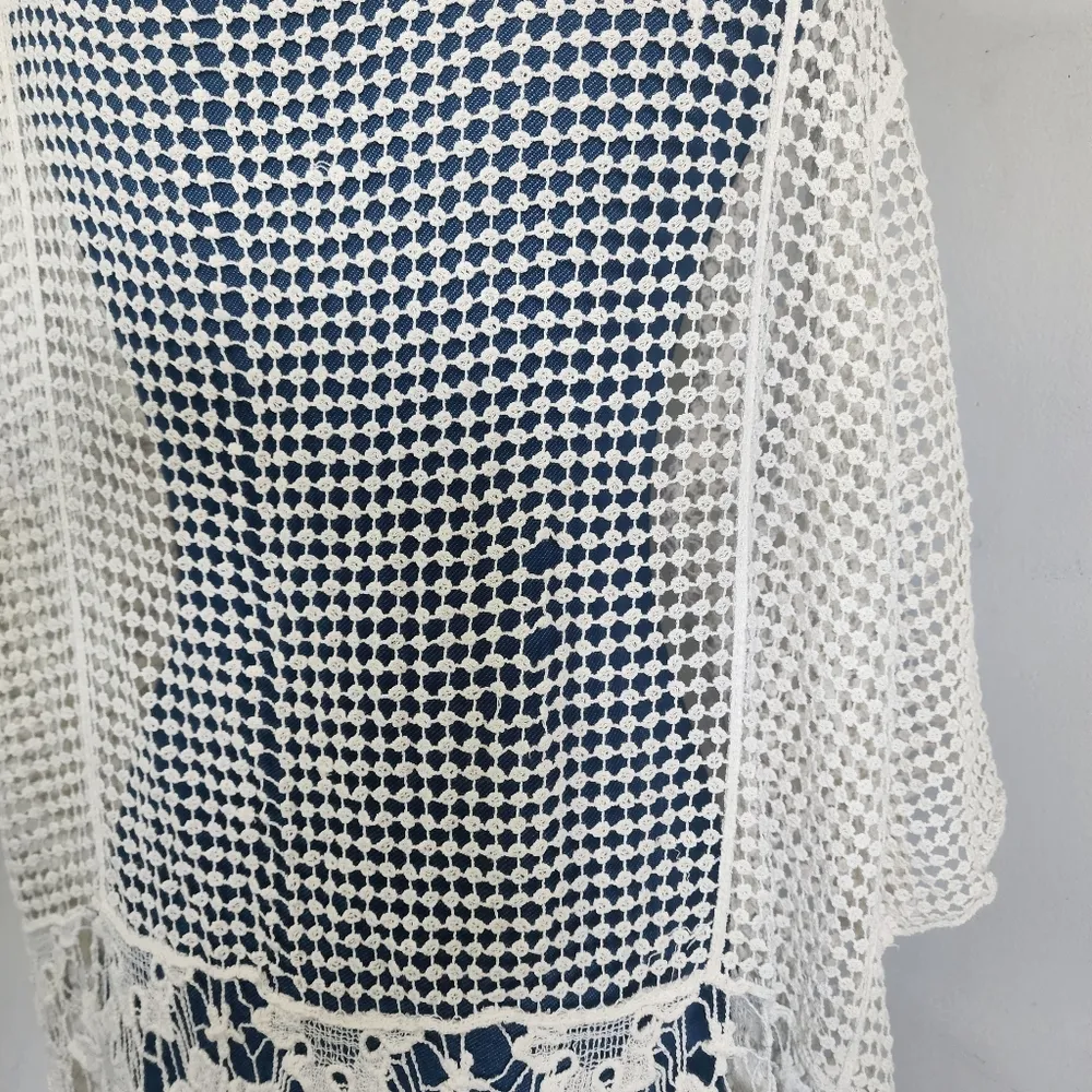 Raj Ivory Mesh Crochet Kimono Size undefined - Image 9