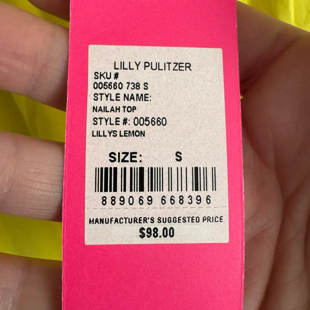 Lilly Pulitzer Nailah Top in Lilly’s Lemon NWT $98 Retail - Image 10