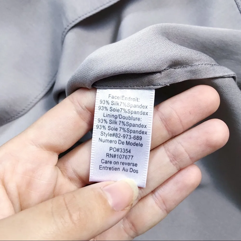 alice + olivia • Beaded Silk Tunic Dress jeweled grey silver kimono mini - Image 8