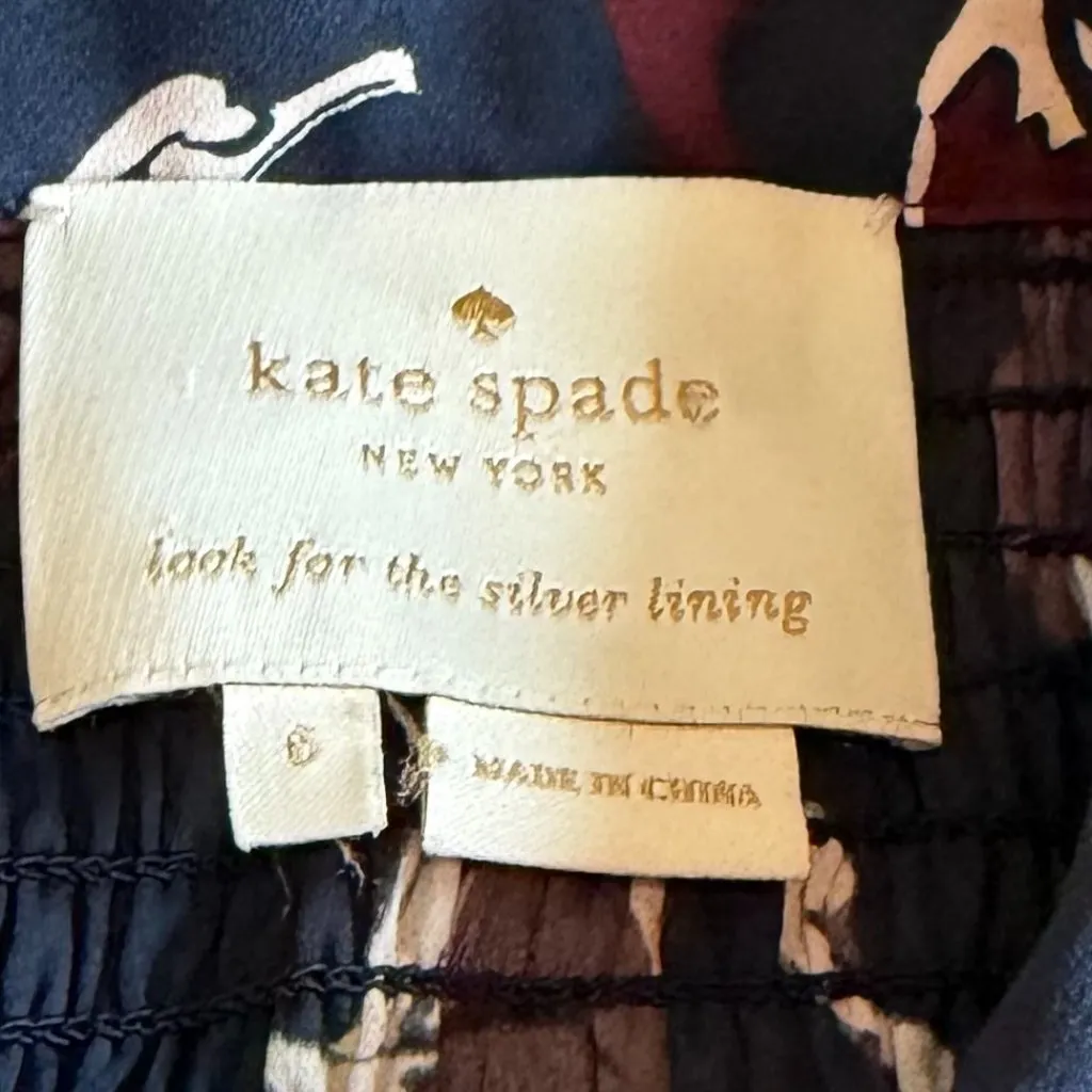 Kate Spade So Foxy Fox Print Dress A-Line Long Sleeve Unique Fun Size 6 Women's - Image 13