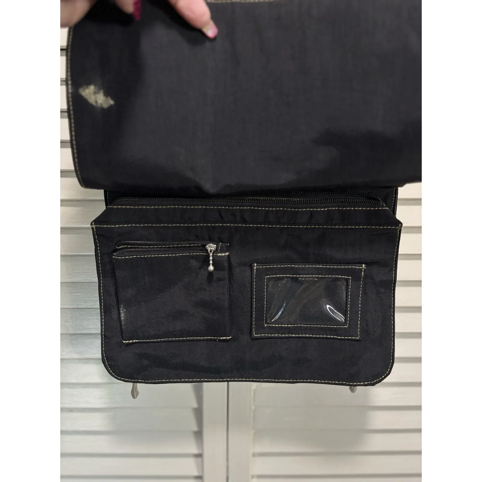 Baggallini Crossbody Black Nylon Travel Bag‎ Multi Pockets Zippers Logo Adj - Image 6