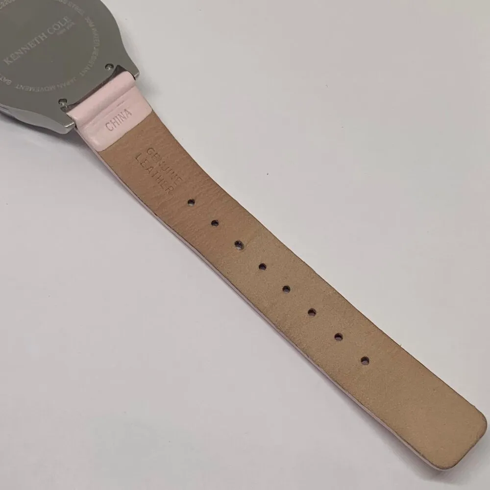Kenneth Cole New York date Watch 33mm Womens Pink dial leather 30M WR running - Image 8