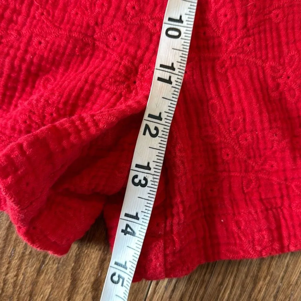 Knox Rose red eyelet gauze the waist shorts size M - Image 7