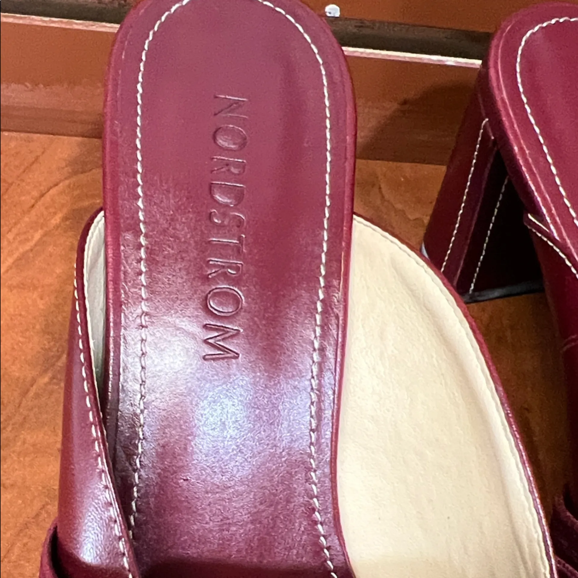 Nordstrom Burgundy Leather Mules - Image 9