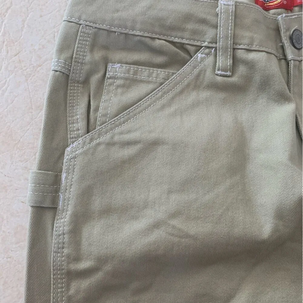 dickies x urban outfitters juniors size 3 relaxed carpenter fit khaki jeans new - Image 6