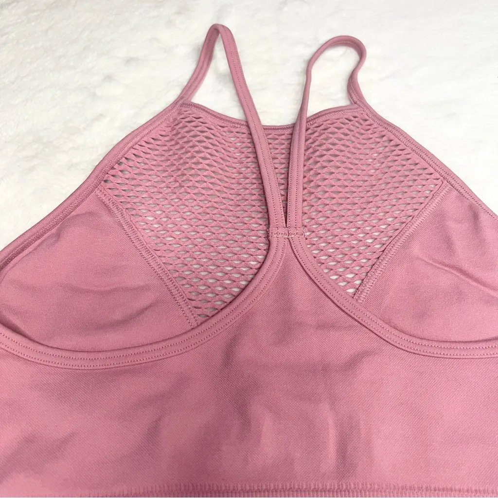 Victoria’s Secret Sport Mesh High Neck Wireless Sports Bra Size Medium Pink - Image 6