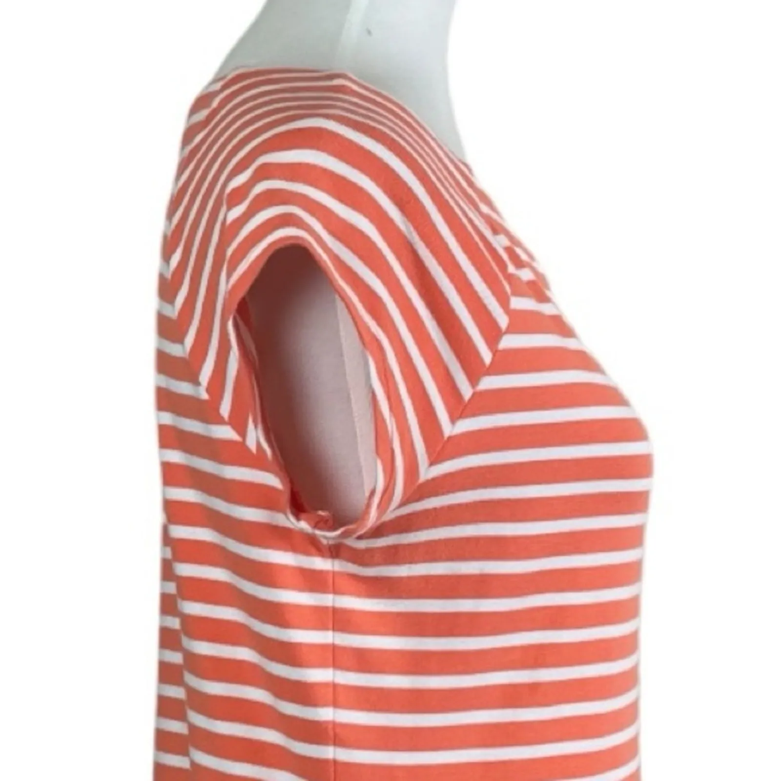 Dressbarn Women’s Tee Shirt Scoop Neck Short Sleeve Cotton Stripe Size Large - Image 4