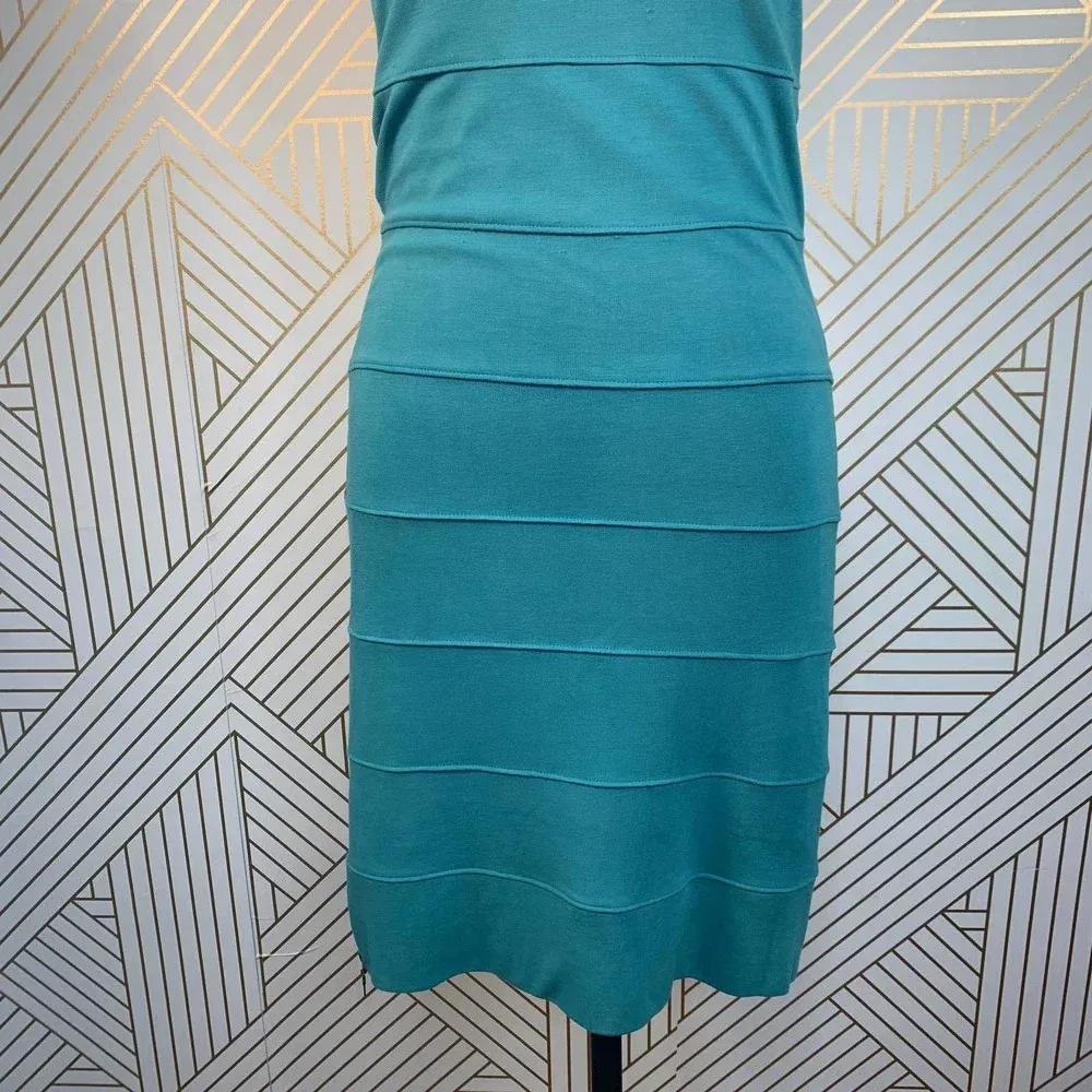 Monrow Teal‎ Blue Green Bandage Tank Bodycon Dress Size M - Image 3