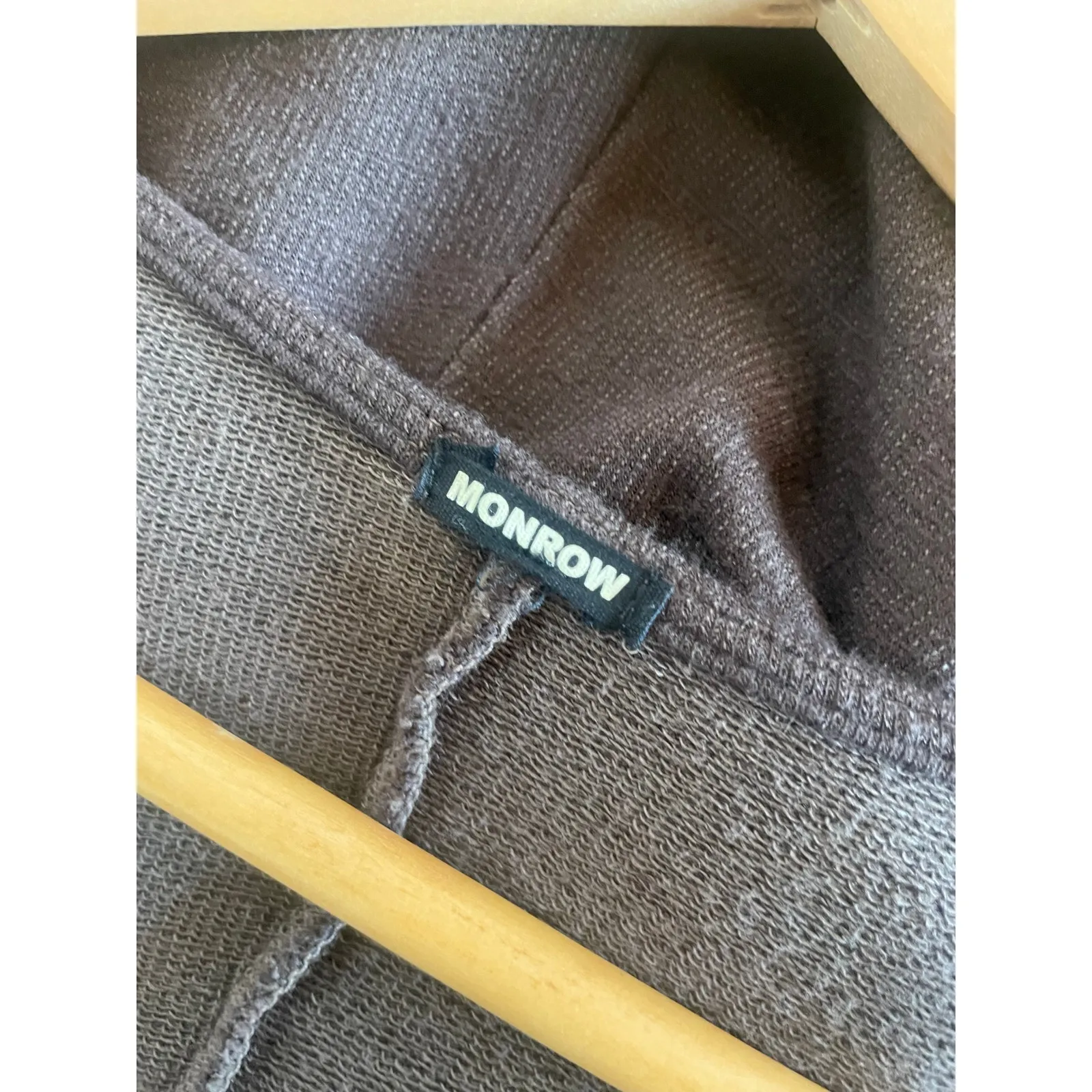 MONROW (Revolve) Super Soft Wrap Front Dress XS CASUAL COMY MINIMALIST Brown - Image 5