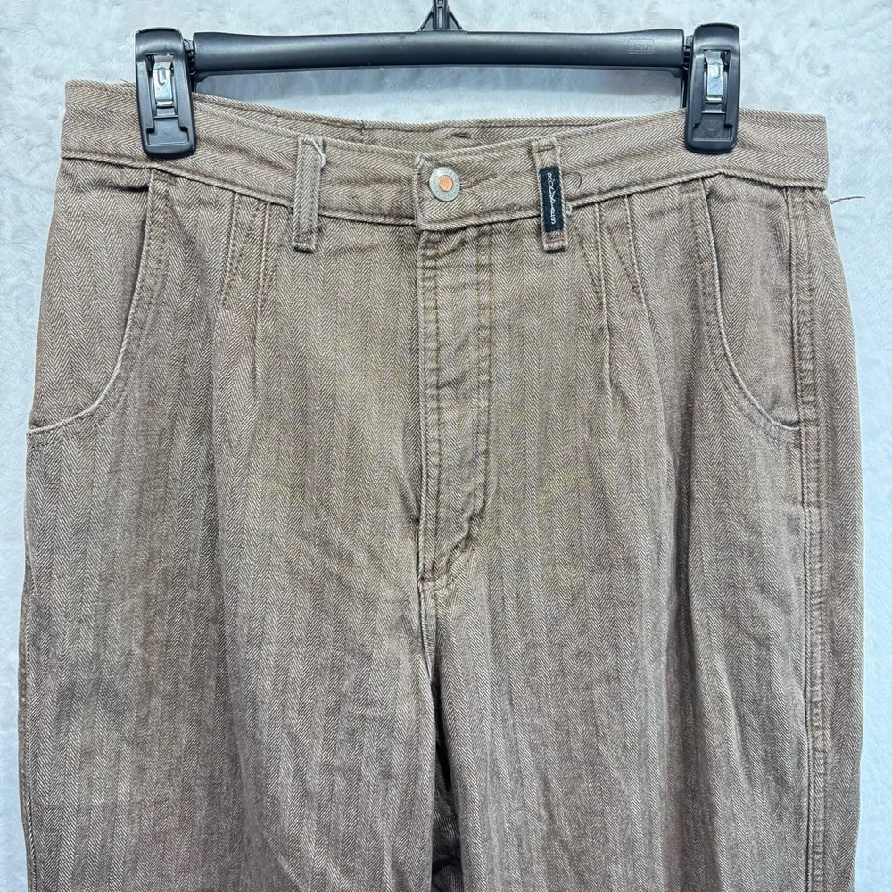 Vintage 80s 90s Y2K Rockies Jeanswear Brown Herringbone Bareback Denim Pants Size 12 - Image 6