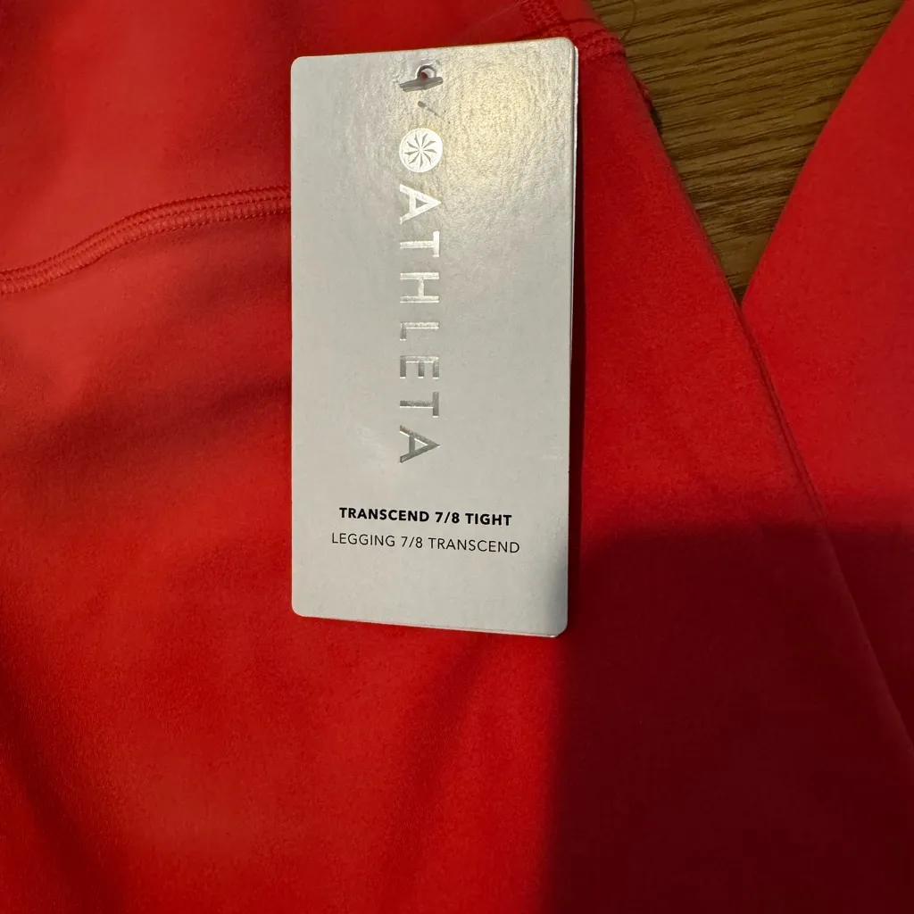 Athleta New Transcend 7/8 Tight Coral Petal Pocket Coral Pink Size XL - Image 4