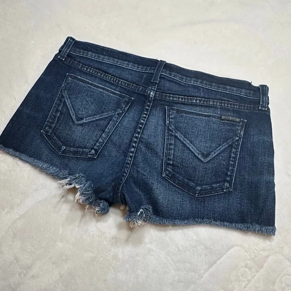 Hudson Kenzie Cut Off Shorts sz 29 Dark Wash Jean Shorts Raw Hem - Image 3