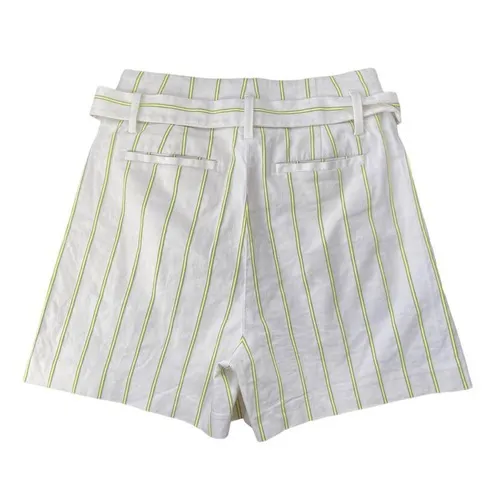 Banana Republic Linen Blend Shorts High Waist Striped Belted Size 4 - Image 5