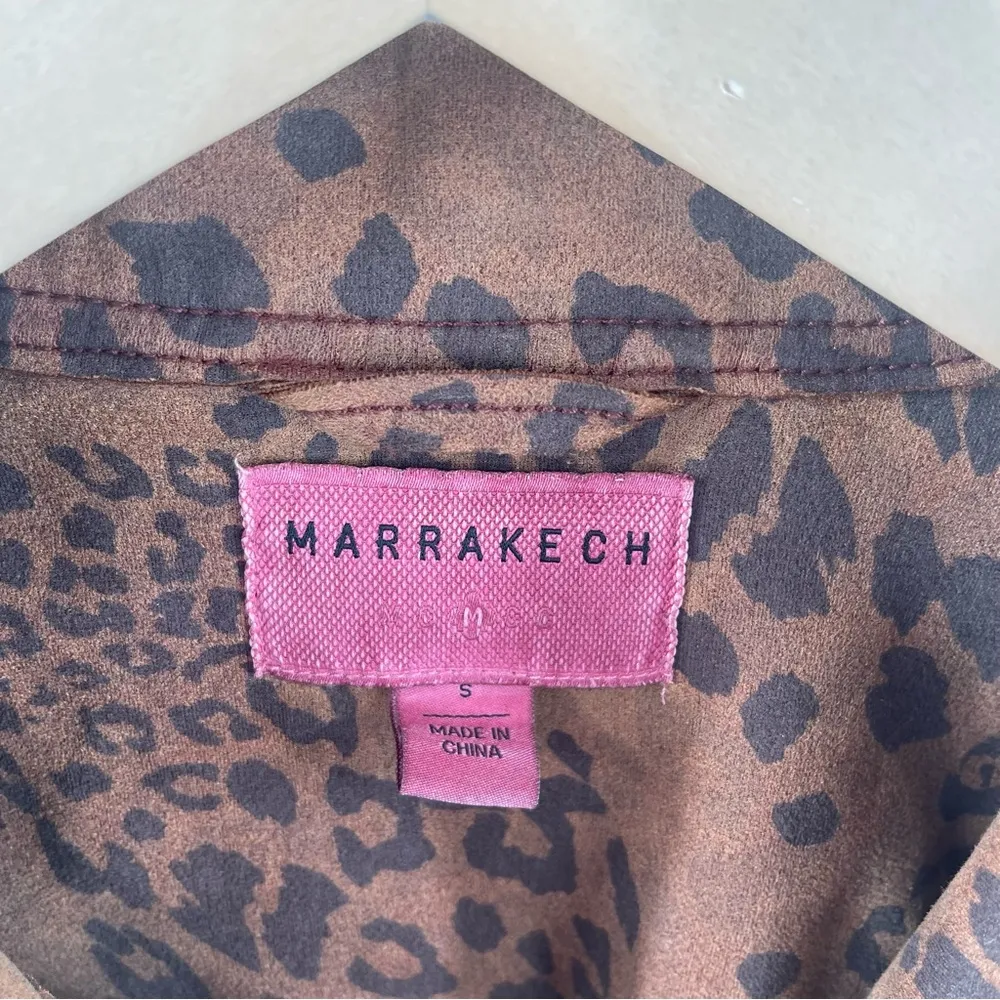 MARRAKECH x Anthropologie Jacket Size Small Marni Leopard Moto Animal Print Zip - Image 5