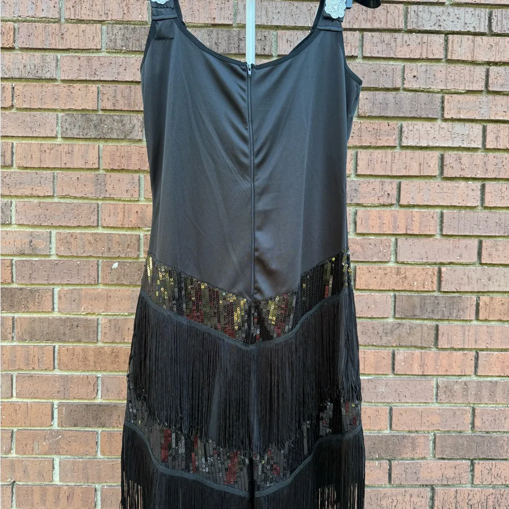 Leg Avenue Glamour Flapper Halloween Costume Dress Black Silver Plus Size 1X-2X - Image 5